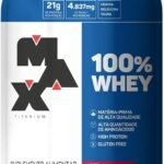 100% Whey (900G), Max Titanium - Sabor Morango