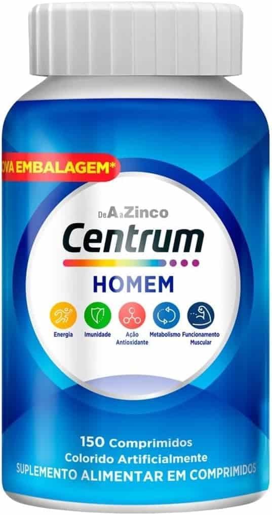 Centrum Homem Multivitaminico Diário com Magnésio, Vitamina D e Vitamina B12, 150 Comprimidos Centrum Homem Multivitaminico Diário com Magnésio, Vitamina D e Vitamina B12, 150 Comprimidos - Imagem 1