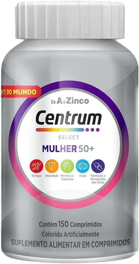 Centrum Mulher 50 Mais Multivitaminico, com Vitamina D, Vitamina B12, Calcio e Magnesio, 150 Comprimidos Centrum Mulher 50 Mais Multivitaminico, com Vitamina D, Vitamina B12, Calcio e Magnesio, 150 Comprimidos - Imagem 1