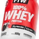 FTW 100% Whey Protein com Proteína Concentrada WPC, Suplemento Alimentar Pós-Treino em Pó com Fonte de Proteína do Soro do Leite, Alto Valor Biológico, Sem Glúten – Pote 900g (Sabor Cookies)
