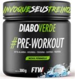 FTW Pré-Treino Diabo Verde em Pó com Cafeína, Aminoácidos Beta‑Alanina e Arginina para Treinos e Atividades Físicas - Pote 300 g (Sabor: Black Ice)