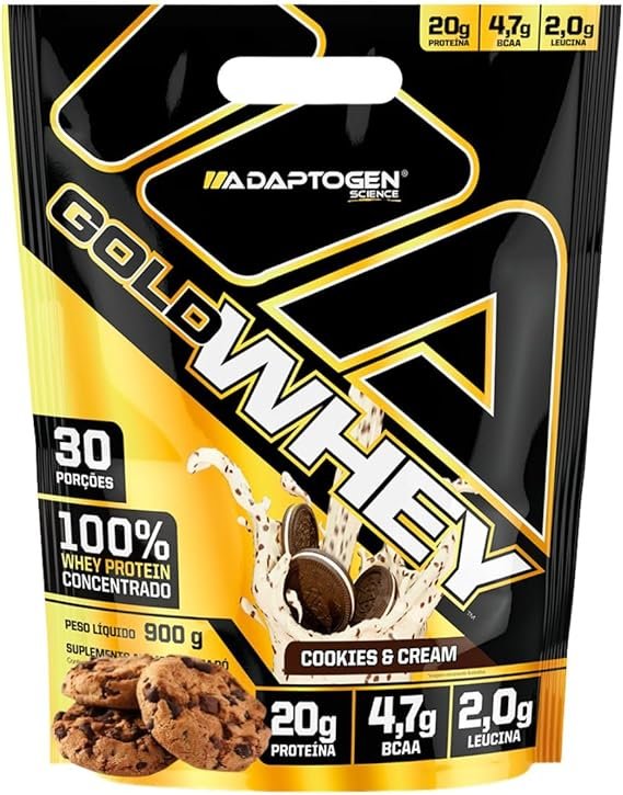 Gold Whey Refil (900g), Cookies & Cream, Adaptogen Gold Whey Refil (900g), Cookies & Cream, Adaptogen - Imagem 1