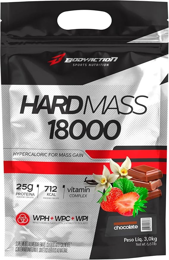 Hard Mass 18000 3Kg Hipercalórico Sabor Chocolate Bodyaction Hard Mass 18000 3Kg Hipercalórico Sabor Chocolate Bodyaction - Imagem 1