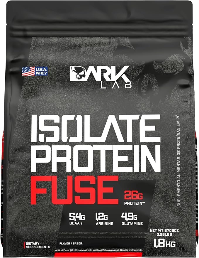 Isolate Protein Fuse Dark Lab, 1.8Kg, Morango, Suporte Muscular Isolate Protein Fuse Dark Lab, 1.8Kg, Morango, Suporte Muscular - Imagem 1