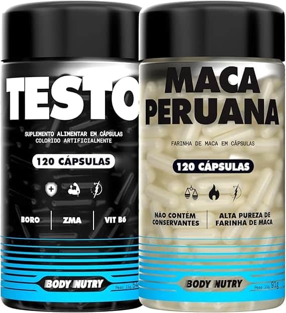 Kit Maca Peruana Amarela 2500mg 120 Capsulas Sem Gluten + Testo Vitaminas e minerais com Boro 120 Capsulas Kit Maca Peruana Amarela 2500mg 120 Capsulas Sem Gluten + Testo Vitaminas e minerais com Boro 120 Capsulas - Imagem 1