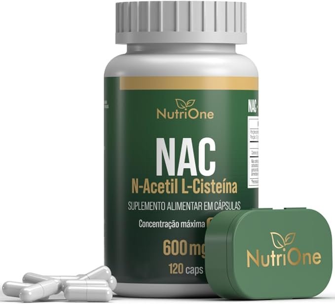 NAC N-Acetil L-Cisteína 600mg 120 Cápsulas - Nutrione NAC N-Acetil L-Cisteína 600mg 120 Cápsulas - Nutrione - Imagem 1