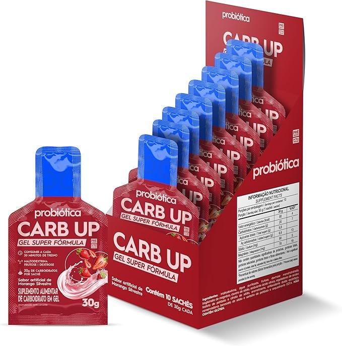 Probiótica Carb Up Gel Super Fórmula Morango Silvestre 10 Sachês 30G Probiótica Carb Up Gel Super Fórmula Morango Silvestre 10 Sachês 30G - Imagem 1