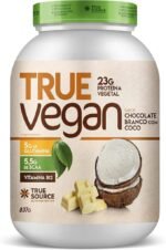 True Source True Vegan Proteína Vegetal - 837G Chocolate Branco Com Coco