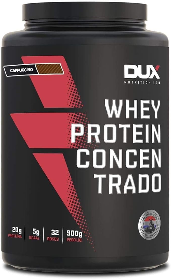 Whey Protein Concentrado Cappuccino Pote 900g – Contribui para o Ganho Muscular Hipertrofia – Dux Human Health Whey Protein Concentrado Cappuccino Pote 900g – Contribui para o Ganho Muscular Hipertrofia – Dux Human Health - Imagem 1