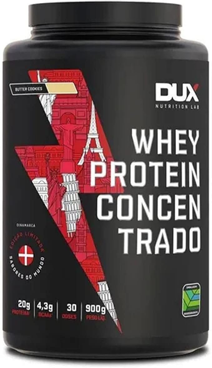Whey Protein Concentrado Sabores do Mundo Butter Cookies Dinamarca 900g - 20g de Proteínas por Porção - Suplementos Naturais, Suplementação Treino Academia, Ganho Muscular - DUX HUMAN HEALTH Whey Protein Concentrado Sabores do Mundo Butter Cookies Dinamarca 900g - 20g de Proteínas por Porção - Suplementos Naturais, Suplementação Treino Academia, Ganho Muscular - DUX HUMAN HEALTH - Imagem 1
